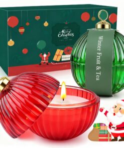 Duftkerzen Geschenkset für Frauen Weihnachten, Natürliches Sojawachs 2 Stück Glasduftkerze, Aromatherapie Kerzen Set