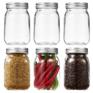 6er Einmachgläser mit Schraubdeckel für Haferflocken, Joghurt und Salatdressings, perfekt zum Aufbewahren von Gewürzen (