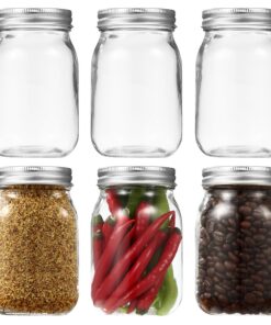 6er Einmachgläser mit Schraubdeckel für Haferflocken, Joghurt und Salatdressings, perfekt zum Aufbewahren von Gewürzen (