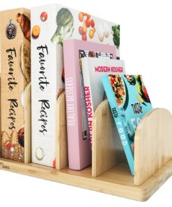 Kochbuch-Organizer für praktische Rezepthalter im Haushalt (Bambus, 32,6 x 20,3 cm) Kochbuch-Organizer für Schreibtisc