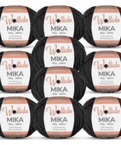 Wollidu Mika Häkelgarn - Anthrazit - Oeko-Tex 10x 50g/165m