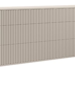 Selsey Kommodenaufbewahrungsschrank 6 Schubladen Soft Close Gerillt Ovarlo Graubeige Goldene Beine