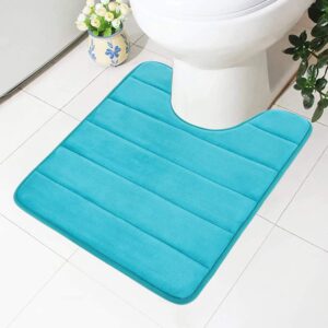 Homaxy Memory Foam rutschfeste Weiches Vorleger Toilette, Saugfähige Badematte für WC, waschbar für Badezimmer, Pfauebla