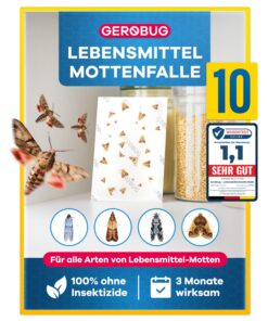 GEROBUG Lebensmittelmotten-Falle - 10 x geruchlose Pheromonfalle - Haushalte und Speicher.argmaxisch Eßware vorbehaltlic