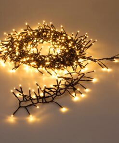 Spetebo Outdoor Weihnachtslichterkette warm weiß Timer Netzstecker 12,4m 960 LED | Spetebo Büschel Lichterkette für Auß