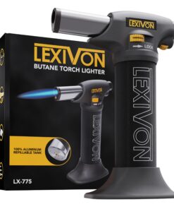 LEXIVON Bunsenbrenner Küche – Butan Flambierbrenner für Küchen DIY-Projekte & Crème Brûlée | Aluminiumtank (LX-775) LE