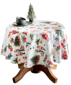 Maison d' Hermine Tischdecke rund 100 % Baumwolle für das Esszimmer und Partychromo OEKO-TEX Standard 100