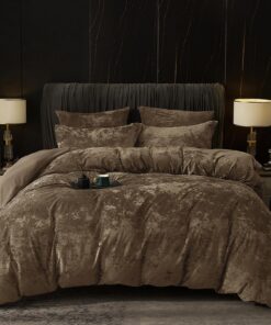 PHF Samt Bettwäsche 155x220 cm - Luxus Flauschig Kuschel Velvet Bettbezüge mit 2er Kissenbezüge 80x80 cm - Khaki OEKO-TE