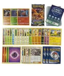 Pok Set mit 50 Pokemon-Karten für Sammler + fürpanionale Boosterkarte + Luxuriöse Geschenkkarten + Card Sleeves - Perfe