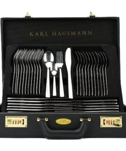 KARL HAUSMANN Besteck Set 12 Personen - Spülmaschinenfest - Edelstahl - Schwarz - Für 12 Personen - Cutlery Set - Silver