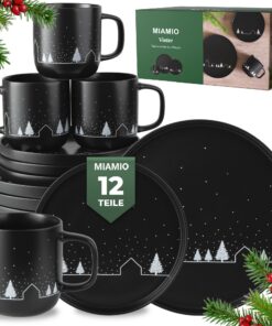 MIAMIO - Weihnachtsgeschirr für 4 Personen Schwarz matt Vinter Kollektion
