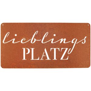EXTRAVAGANT® Lieblingsplatz Wanddekoration Gartendeko wassertolerant Innen Außengebrauch Geschenk Idee Hendekoration Ter