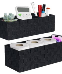 Nestbar Aufbewahrungsbox Schwarz zum Organisieren im Badzimmer und Zimmer Schwarz