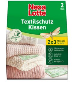 Nexa Lotte Textilschutzkissen gegen Kleidermotten: Langzeitwirkung, Eukalyptus-Öl, ideal für Schränke und Kommoden - 2 S