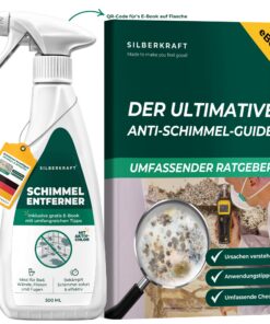 Silberkraft Schimmelentferner Aktiv-Chlor 500 ml - Stark gegen Schimmel & Stockflecken, für Bad & Dusche + Gratis E-Book