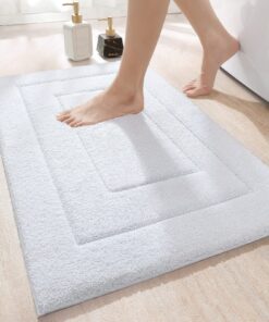 DEXI rutschfeste Badteppich Weiß 40 x 60 cm maschinenwaschbar Wasserabsorbierend