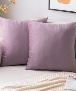 EMEMA Samt Kissenbezug mit Verstecktem Reißverschluss für Schlafzimmer und Sofa Pink Lila EMEMA Dekorative Samt Kissenbe
