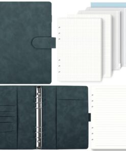 SKYDUE A5 Ringbuch - Nachfüllbar mit 135 Blättern - Ideal für Schulnotizen und Reisetagebücher - Dunkelblau