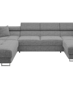 Mirjan24 Ecksofa Torezio Bis mit Bettkasten: Einstellbare Kopfstützen & Schlaffunktion für Wohnzimmer, Polsterung & U-Fo
