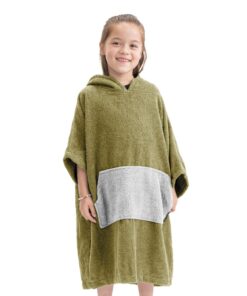 HOMELEVEL Surf Badeponcho für Kinder - 100% Baumwolle OEKO-TEX STANDARD 100 - Poncho Handtuch Bademantel