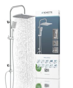 Schütte MALLORCA Duschsäule mit Regendusche und Handbrause - Chrom - 3 Strahlarten - Duschen fürs Wochenendhaus