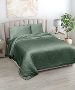 LINENWALAS Einzelbett Bettlaken aus 100 % Bio-Bambus, kühlend, weich, luxuriös, Avocado-Grün, OEKO-TEX STANDARD 100