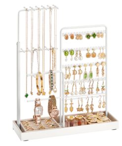 SONGMICS Schmuckständer, ausziehbarer Kettenhalter, mattweiß JJS026W01