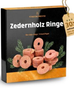 Panteer SCHÄDLINGSMEISTER Zedernholz Ringe - Naturaler Mottenmott – Schütze deine Kleider – Ideal für den Kleiderschrank