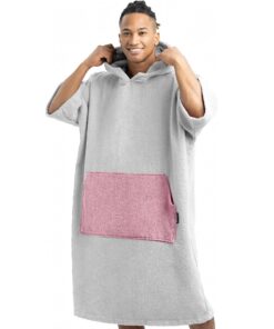 HOMELEVEL Surf Poncho aus 100% Baumwolle - Unisex für Damen & Herren - OEKO-TEX STANDARD 100 Badetuch mit Kapuze