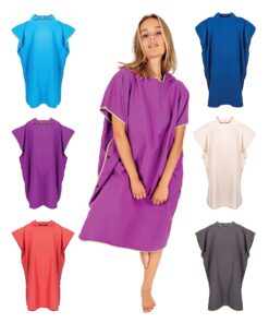 Gräfenstayn Premium Badeponcho Surf-Poncho Strand - Mikrofaser Umziehhilfe (S-M Lila)