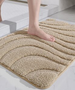 Rutschfestes DEXI Badteppich Beige 60 x 110cm - Watersportlich und praktisch für Badewanne und Dusche