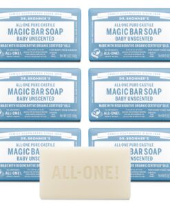 Dr. Bronner's Pure-Castile Seifenstück Baby Unparfümiert Hemp, 5oz Riegel (6er-Pack), EWG Verified Fair for Life