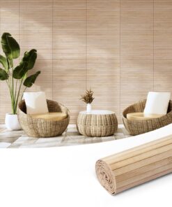 Naturales Art3d Bambus-Wandpaneel für Büro und Schlafzimmer 244 x 30 cm erneuerbare Stangenwicklung | Art3d Bambus-Wand