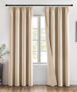 MIULEE Verdunklungsvorhänge mit Kräuselband für Wohnzimmer und Schlafzimmer 2er Set 200x245 cm Thermovorhang