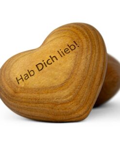 Schwabenholz® Handschmeichler Herz aus Holz - Ideal für Liebhaber - Romantisches Geschenk für Ehemänner und Frauen - Hol