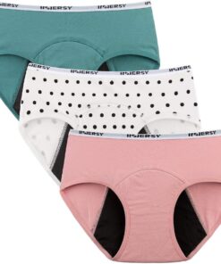 INNERSY Mädchen Perioden Unterwäsche - Baumwolle Unterhosen für Menstruation - 3er Pack - OEKO-TEX STANDARD 100