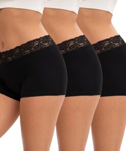 Baumwollene INNERSY Boxershorts Damen 3er Packrspaqe | Oekotex-Standard 100 INNERSY Hipster Unterwäsche Damen | Baumwol