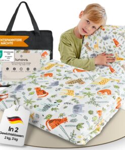 LUNOVA Gewichtsdecke Kinder 3kg 100x135cm - Oekotex-Baumwolleentspannt schlafen, Therapie, 25-35kg Körpergewicht
