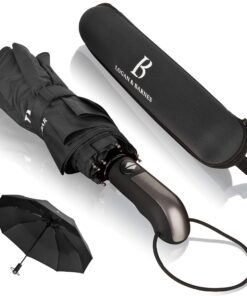 LOGAN & BARNES Regenschirm sturmfest bis 140 km/h - Taschenschirm für Outdoor-Touren mit zertifizierter Teflon-Beschicht