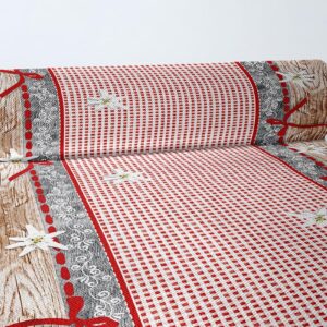 Hüttengaudi Airlaid Tischläufer Deko 40cm x 24m, stoffähnlich, Almblick Alpenstil, 1 Stück Tischdeckenrolle