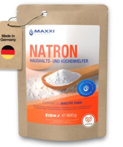 Maxxi Clean | 900 g Natron Pulver | Backpulver für Küche, Haushalt und Körper | geschmacksneutrales & hochreines Hausmit