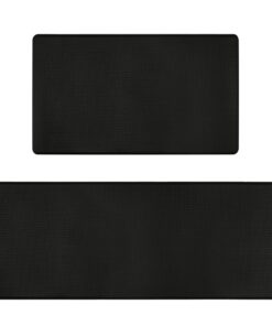 Küchenteppich 2 Stück Waschbar Rutschfest Anti-Müdigkeit, Stilvoll & Sauber - 44x75 + 44x120 cm, Schwarz
