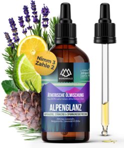 Ätherische Ölmischung Alpenglanz – 100% naturrein – Frisch & harmonisch – Vegan, Laborgeprüft – Für Sauna, Diffusor & Ar