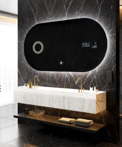 Artforma Badspiegel mit Beleuchtung - Led Spiegel Bad - Modernes Design - Unregelmäßiger Form - 180x80 cm - Nach Maß - A