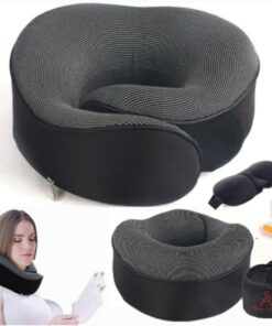 Ergonomisches Reisekissen – Flugzeugkissen aus Memory-Schaum, perfekte Kopf- & Nackenstütze, idealer Komfort für lange R