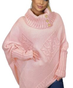 Mississhop Poncho Strick Sweatshirt - Gemütlicher Oversized Pullover für Herbstmode