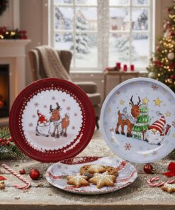 KAMACA 3er-Set Gebäckteller Christmas Ø 26 cm Metall für Plätzchen Kekse und Stollen