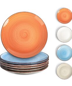 TootieWare Speiseteller Set mit 6 Stück, Keramikteller, mikrowellen-, ofen- und spülmaschinenfest, Geschenke für Damen u
