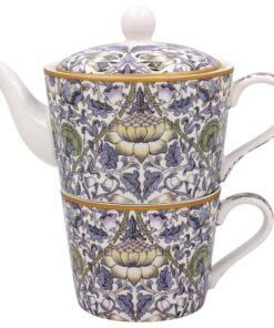 The Leonardo Collection Lodden Tea for One von William Morris | Porzellan-Teekanne und Tassen-Set | elegantes Geschenk f