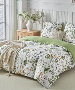 Tokokimo Bettwäsche 200x200 - Üppige Garten Blumen Designs - Mikrofaser Bettbezug für Doppelbetten mit Reißverschluss-Ko